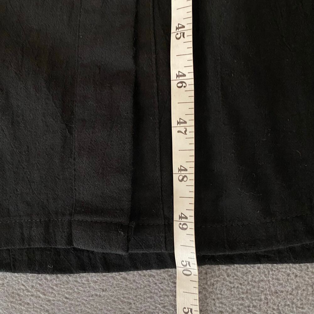 Vtg 80s 90s Two Potato Button Down Tie Back Short Sleeve Maxi Dress XS Black NOS - Picture 14 of 16